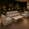 Zestaw Wypoczynkowy Aluminiowy BELLANTI Empoli 5 osobowy sofa i 2 fotele + stolik | Beż